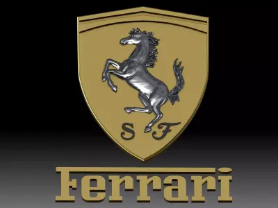 Ferrari auto car logo for 3D printer or CNC router 3D print model