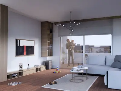 FULL SCENE AND 4 TV UNITE 3D model