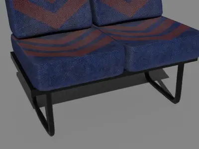 British Public Bus Seats Low-poly 3D model