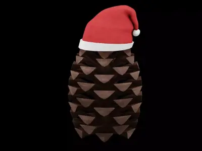 Christmas Pine Cone Low-poly 3D model