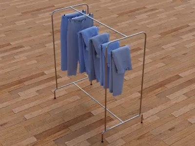 Textured Hanged jeans Rack 3D model