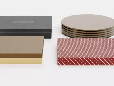 4 Chocolate Boxes Collection - Plain Unbranded Packaging Set 3D model