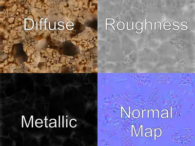 Natural Stalagmite Rock Formation model pack Low-poly 3D model