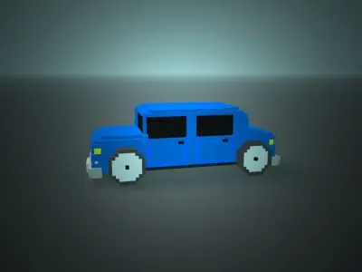 Car Voxel Low-poly 3D model