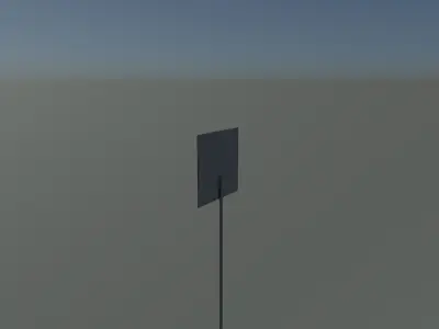 General danger sign Low-poly 3D model