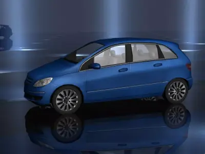 Blue Car Low Poly Low-poly 3D model