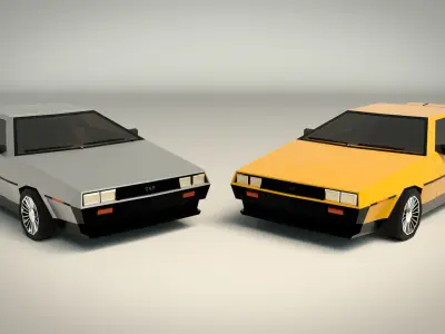 Low Poly Sports Car 04 Low-poly 3D model