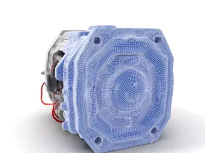 Futuristic SciFi Engine Model Pack with LED Accents Low-poly 3D model