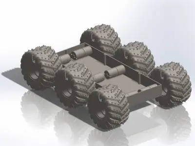 6 wheel printable terrain arduino robot for project 3D print model