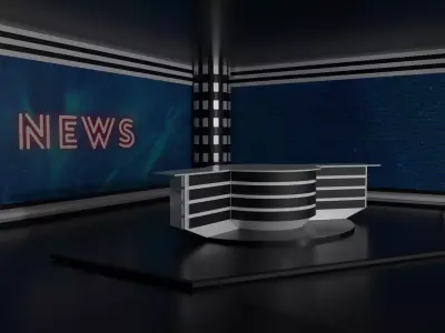 Tv Studio Low-poly 3D model