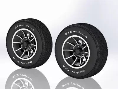 Set of wheels American Racing VN47 Vector for scale model 3D print model