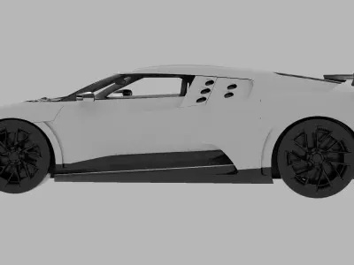 bugatti centodieci the white edition Low-poly 3D model