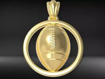 American Football Ball Sport Game Fan Charm Pendant Necklace  3D print model