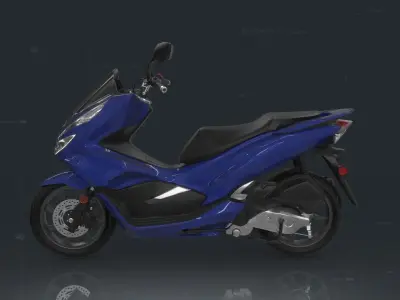 scooter Electric car Low-poly 3D model