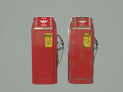 Retro Gas pump Low-poly 3D model