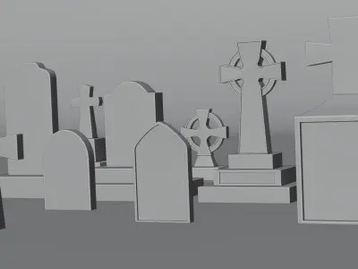 Gravestone Pack Free 3D model