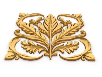 feather decor set wall mural 03 3D model