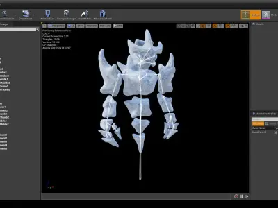 Ice elemental low-poly game engine ready 3D model Low-poly 3D model
