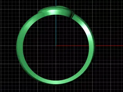 G alphabet bypass shell hallow ring 3D print model