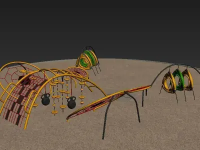 Butterfly jungle gym kids outdoor sport playground 3D model