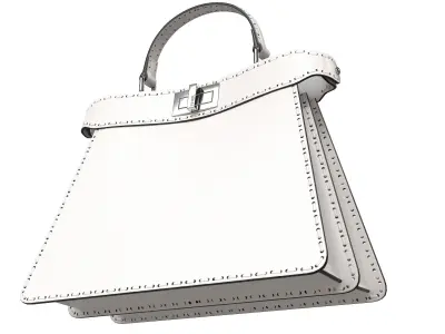 Fendi Peekaboo Bag White Low-poly 3D model