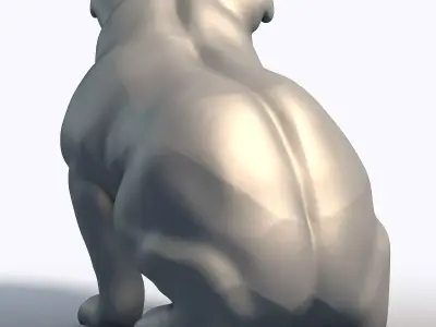 Bulldog Sculpture 3D model purchase