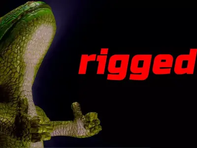 gecko rigged Low-poly 3D model