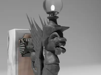 Gargoyle lampost 3D model