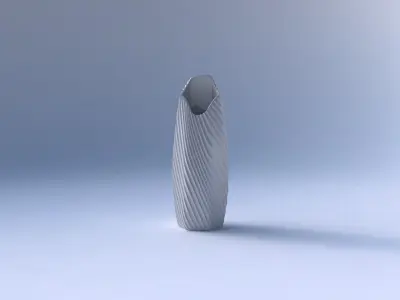 Vase bent hexagon with bent extruded lines 03 3D print model
