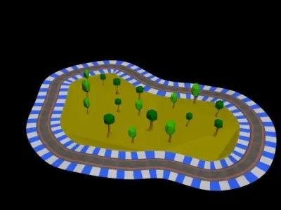 Funny Road LOW POLY Free low-poly 3D model