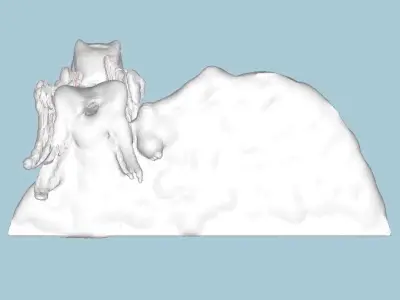 MakeIT Angel Cat Monument Sculpture 3D Model 3D model