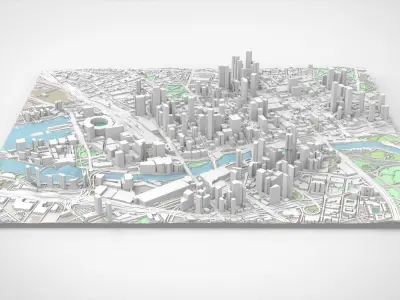 Cityscape Melbourne Australia 3D model