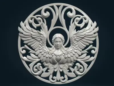 Angel relief Tracery 3D print model