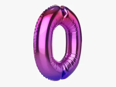 Foil balloon number zero 0 3D model
