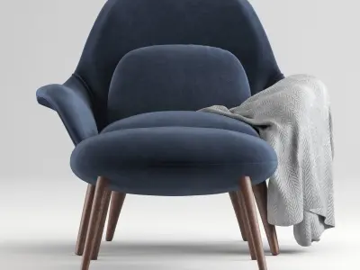 ArmChair Fredericia Swoon Lounge 3D model