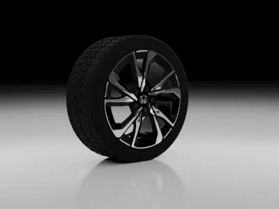 Honda Weels With Basic Tire 3D model