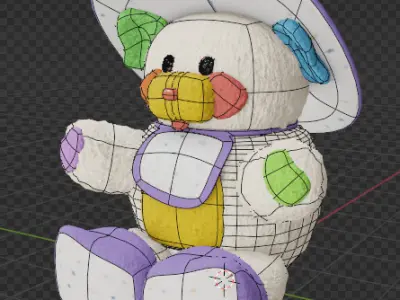Cute Baby Bear With hat Low-poly 3D model