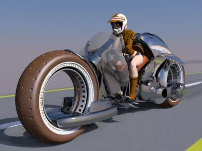 SCIFI SUPER BIKE  Low-poly 3D model