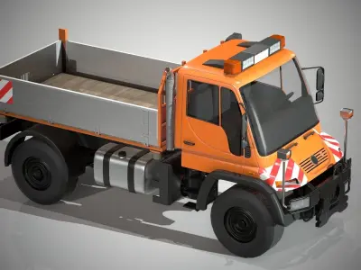 MB Unimog U500 Dump Truck Low-poly 3D model