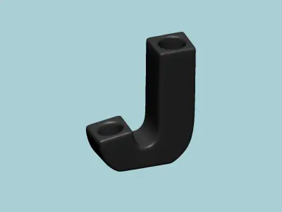 Vase J - Alphabet Vases Collection Letters - STL Printable 3D print model