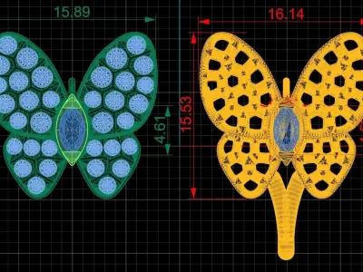 Two Butterfly Pendant  3D print model