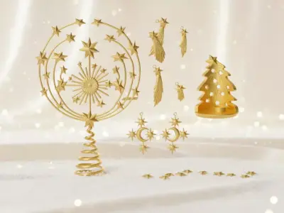Christmas Decoration-Tree top-Candle Holder-Hanging Stars-Moon 3D print model