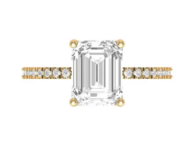 Emerald-Solitaire-Ring 3D print model