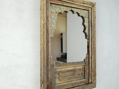 Antique Rajasthan Balcony Mirror 3D model