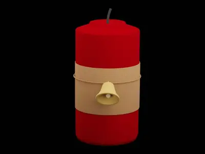 Christmas Candle Low-poly 3D model purchase