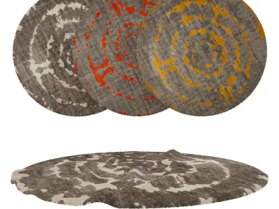 Round Rug Set 267 3D model