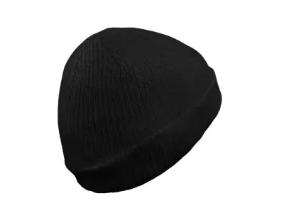 Black Beanie Low-poly 3D model
