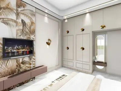 luxury bedroom  Free 3D model