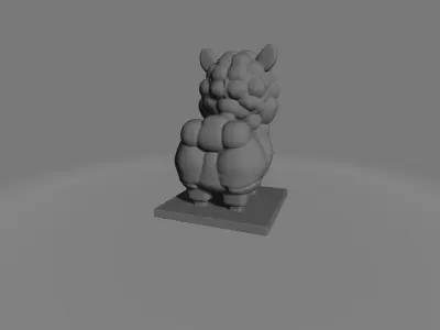 Playful Cartoon-Style 3D Printed alpaca Statue 3D print model