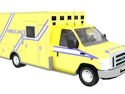 Quebec Ambulance Free low-poly 3D model